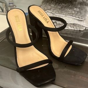 Miss Lola Double Strap Mule Heels